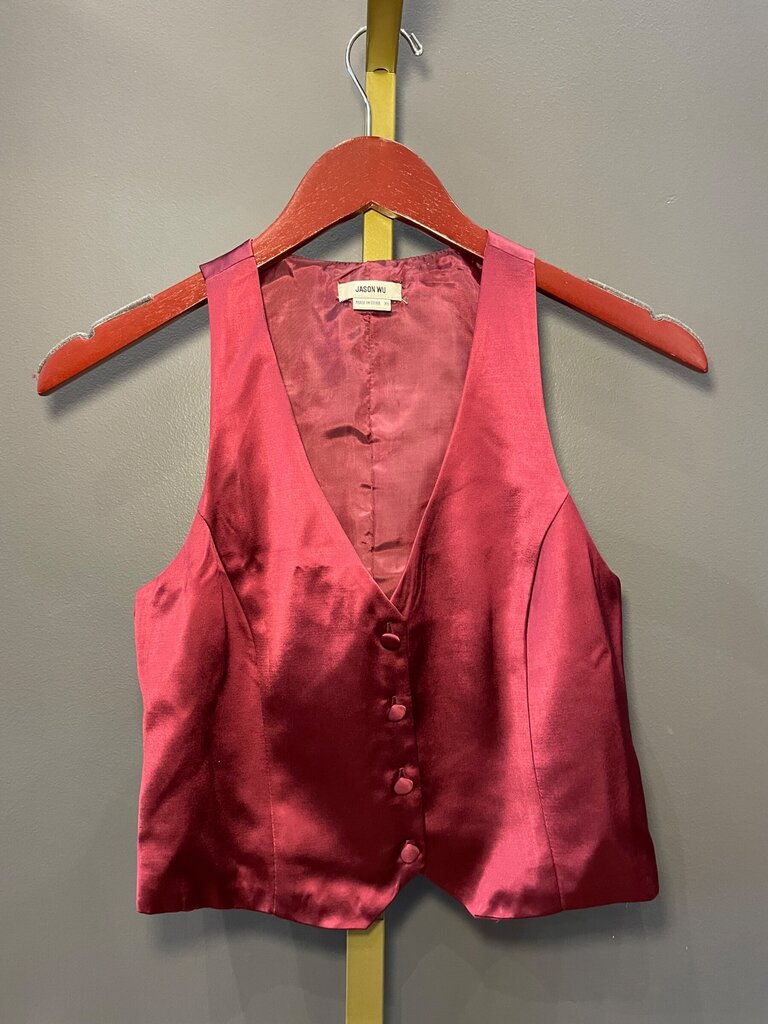 Jason Wu Satin Button-Up Vest sz XS