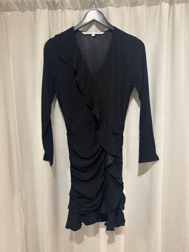Veronica Beard Black Ruched Kura Dress sz 2