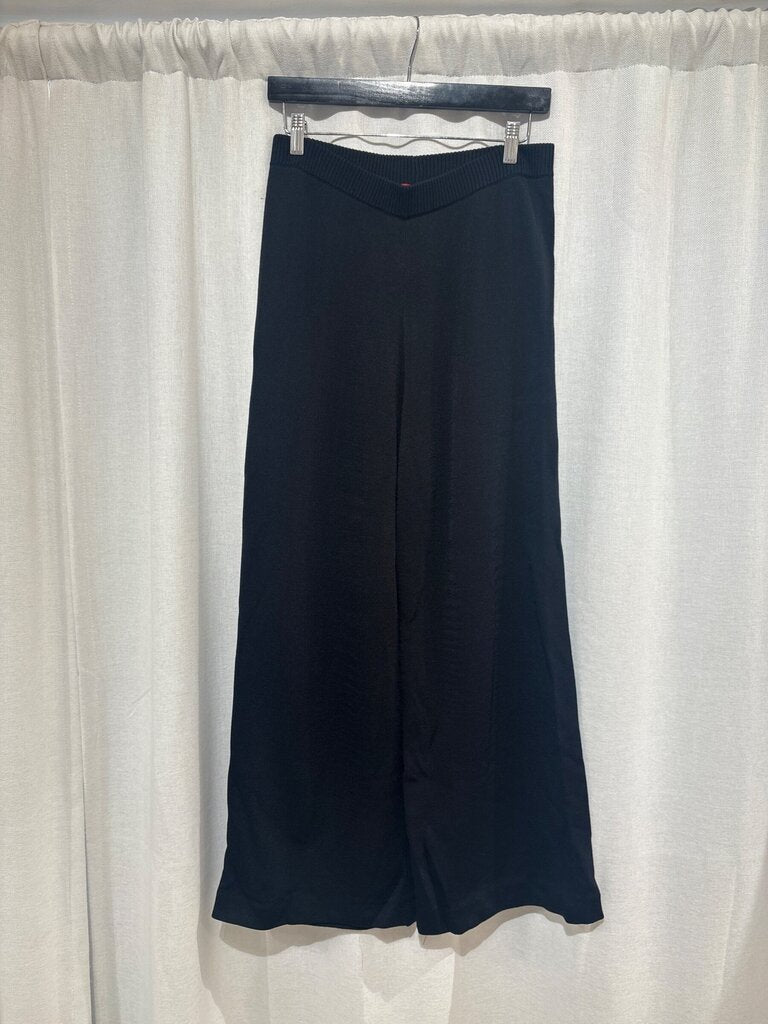 Staud Black Knit Crochet Daisy Wide Leg Pants sz M