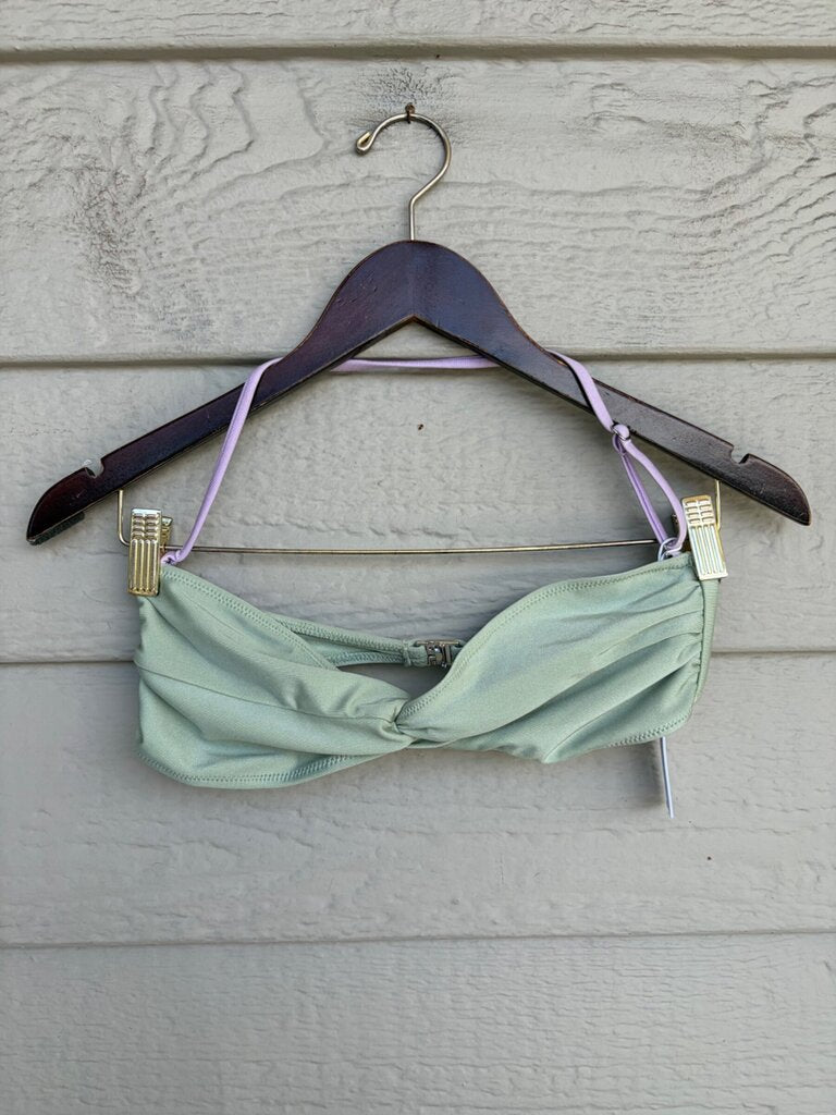 Bright Swimwear Twist Front Bandeau Bikini Top sz M