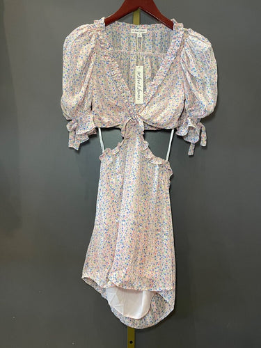For Love & Lemons Floral Cutout Mini Dress sz XS