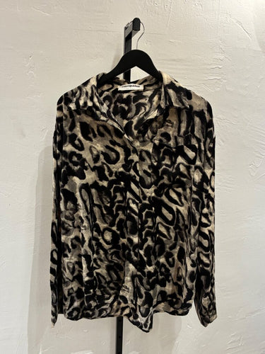Missguided Leopard Print Button-Down Shirt sz S