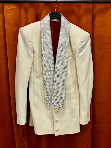 Area Crystal-Embellished Backless Blazer sz 2