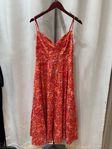 Jason Wu Orange Multi Abstract Paisley Midi Dress sz M