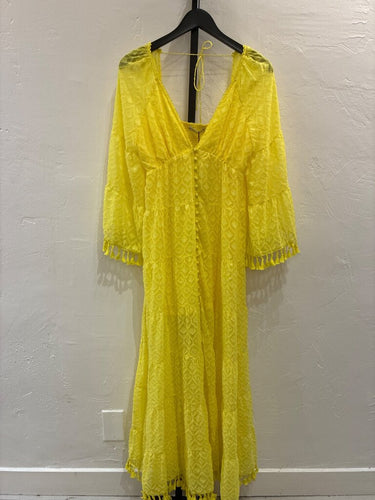 Alice + Olivia Chara Tassel Tiered Maxi Dress sz 2