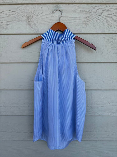 J.Crew Blue and White Striped Halter Top sz 12