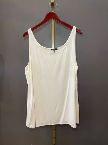 Eileen Fisher Woman White Scoop Neck Tank Top sz 2X