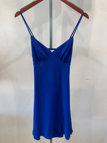 Amanda Uprichard Royal Blue Cowl Back Mini Dress sz S