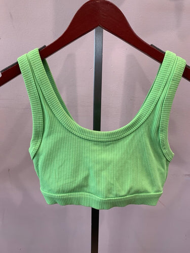 Alo Ribbed Scoop Neck Sports Bra sz S