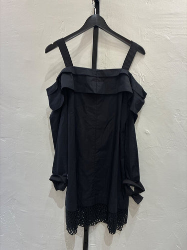 Proenza Schouler Cold-Shoulder Eyelet-Hem Dress sz 6