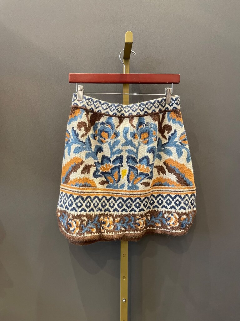 Farm Rio for Nuuly Knit Patterned Mini Skirt sz L