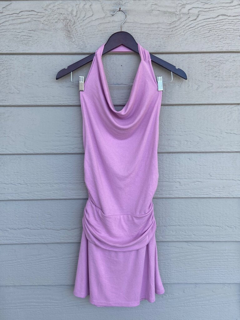 Free People Beach Cowl Neck Halter Mini Dress in Pastel Lavender sz XS