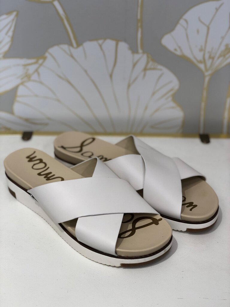Sam Edelman White Crisscross Slide Sandals sz 8M