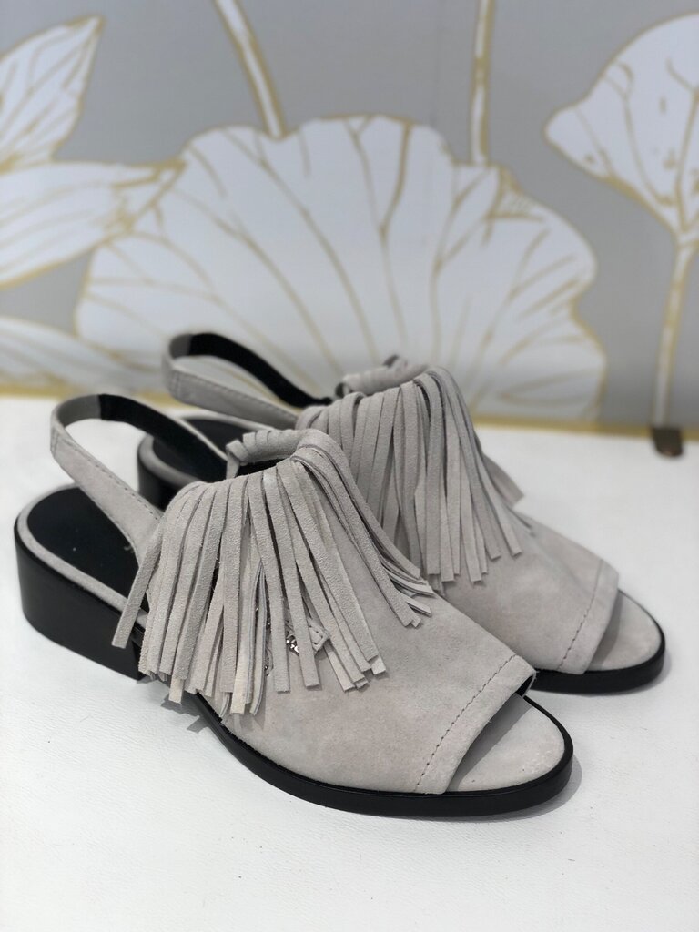 3.1 Phillip Lim Grey Suede Fringe Slingback Sandals sz 39