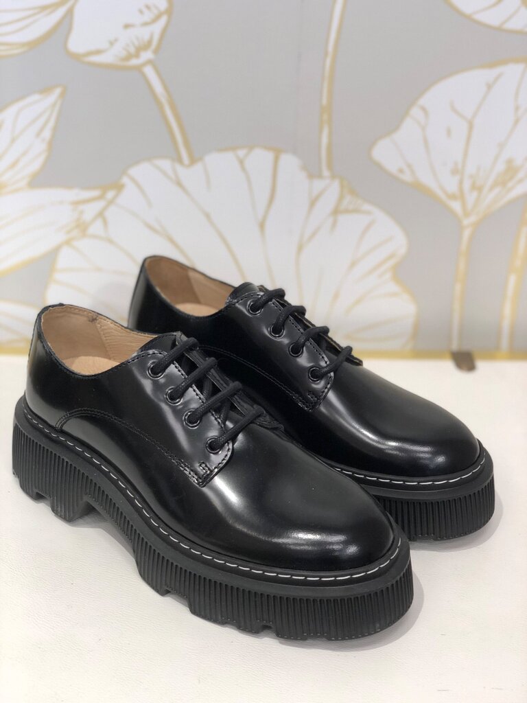 Läst Black Patent Leather Platform Oxfords sz 39