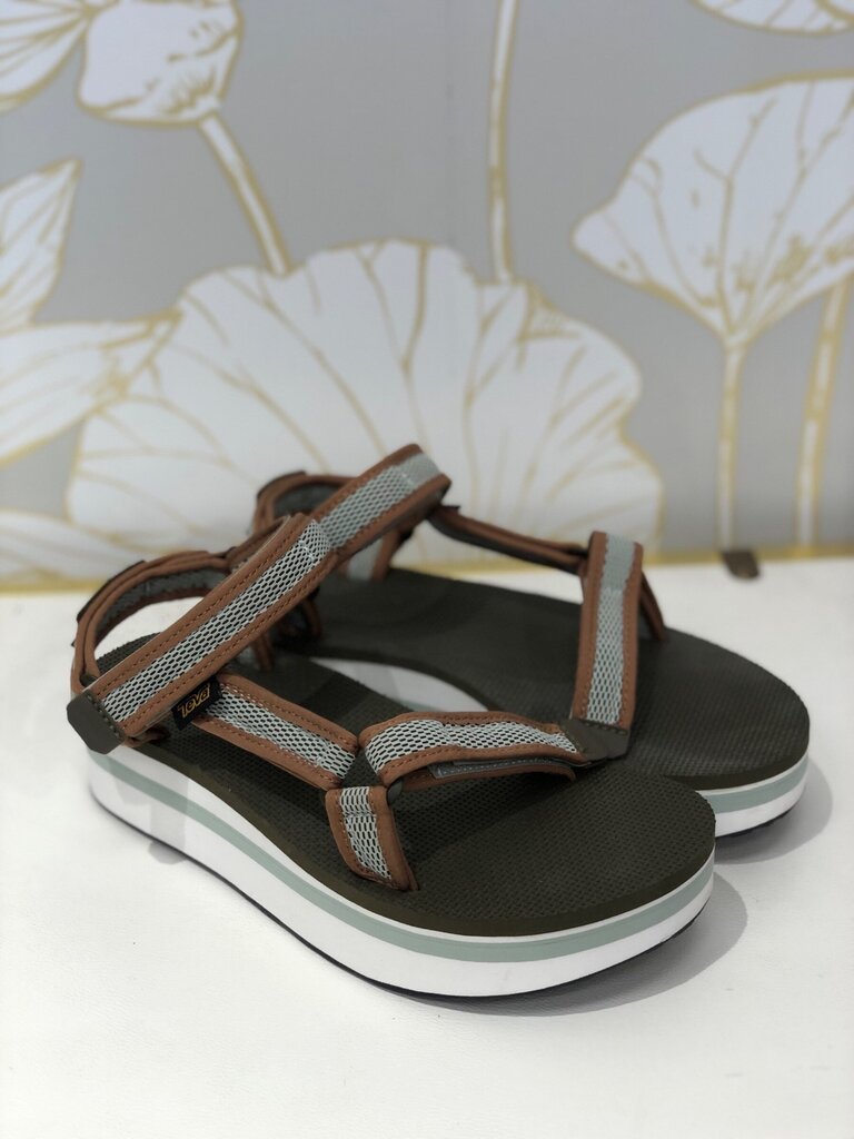 Teva Midform Universal Olive Mesh Platform Sandals sz 8
