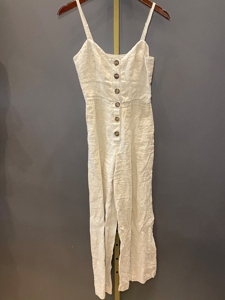 Reformation Linen Button-Front Jumpsuit sz 0