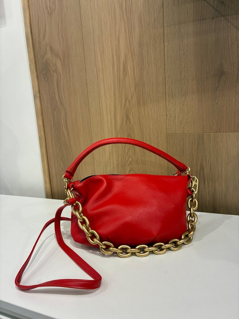 Clare V. Red Leather Moyen Crossbody Bag