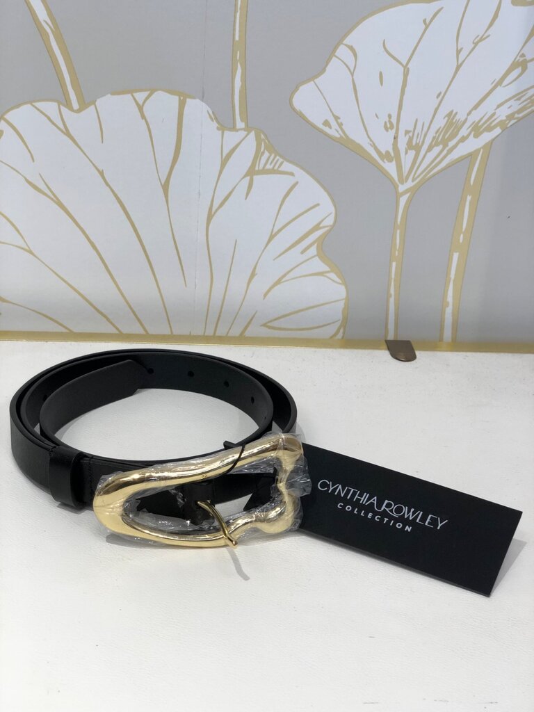 Cynthia Rowley Gold Buckle Thin Belt sz OS