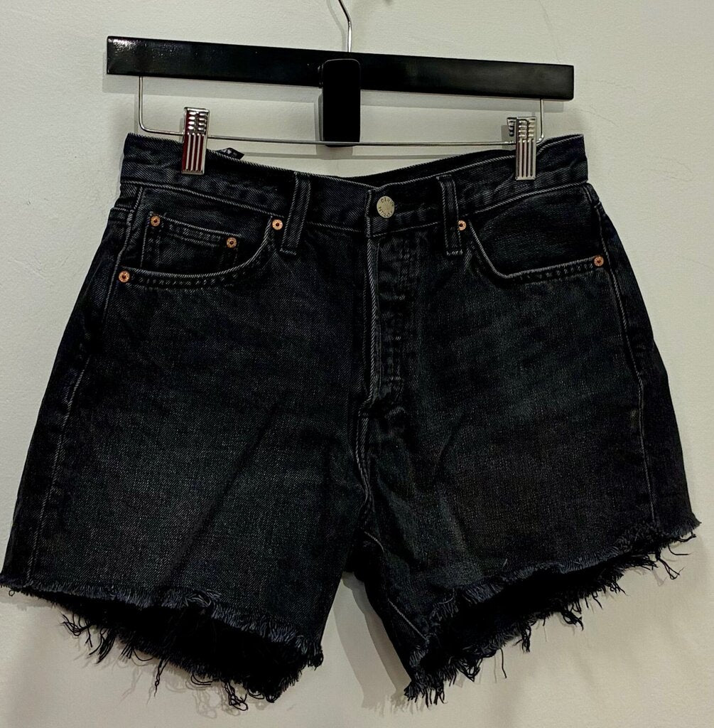 Denim Forum Black The Ex Boyfriend Midi Shorts sz 25