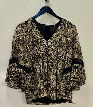 Kobi Halperin Ele Metallic Printed Blouse sz XS