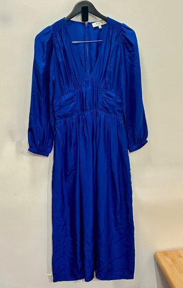 Sea New York Royal Blue V-Neck Long-Sleeve Midi Dress sz 2