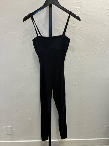 WellBeing + BeingWell Black Spaghetti Strap Jumpsuit sz XSMALL