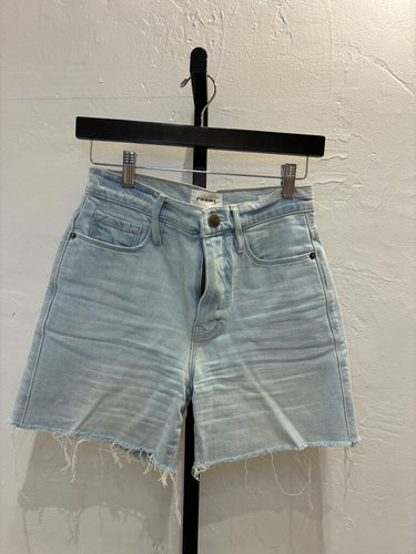 Frame Light Wash Frayed Denim Shorts sz 24