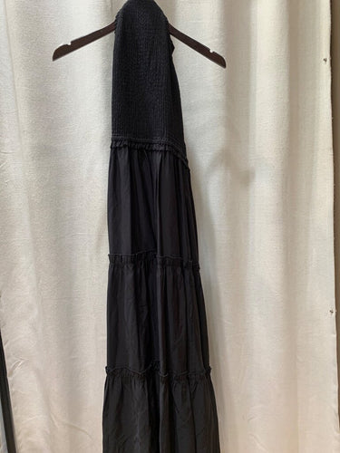 LBLC The Label Black Smocked Halter Maxi Dress sz S