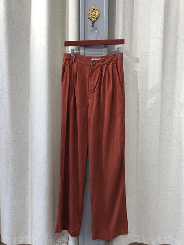 Reformation Rust Pleated Wide Leg Pants sz 6