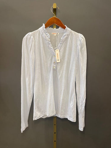 Sundry Pale Blue Ruffle Collar Long Sleeve Top sz 0