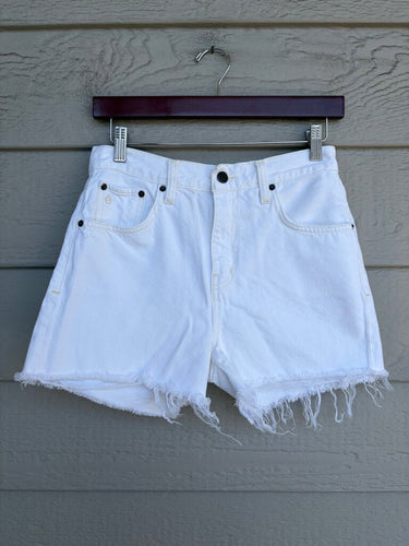 Etica White Frayed Hem Denim Shorts sz 25
