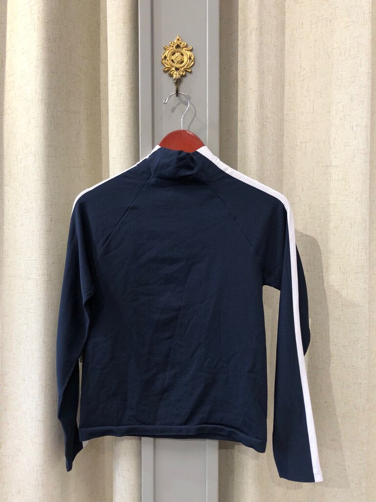 Athleta Navy Blue Mock Neck Long Sleeve Top sz M