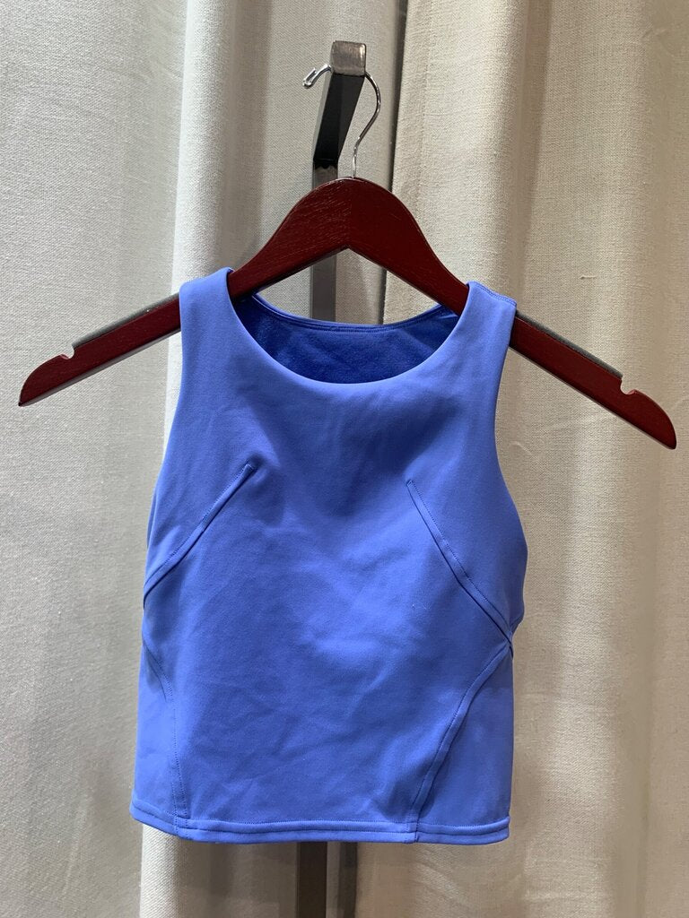 Periwinkle Blue Key to Balance Crop Tank Top sz XS
