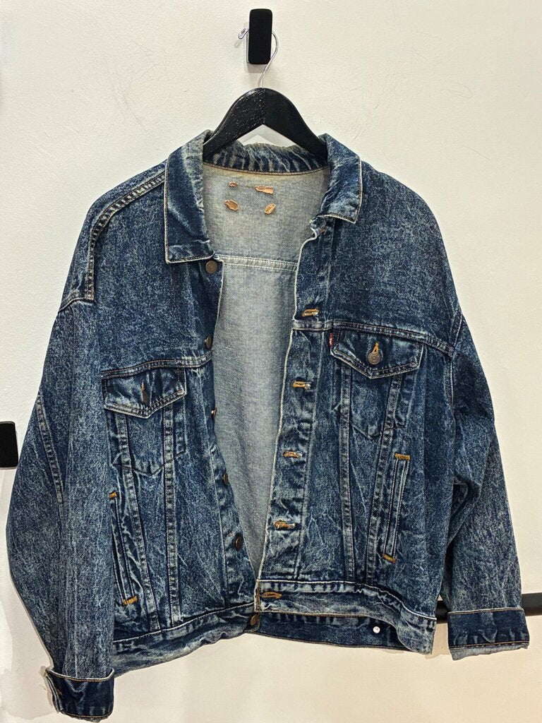 Levi's Acid Wash Denim Trucker Jacket sz Est L