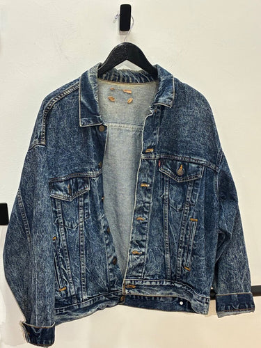 Levi's Acid Wash Denim Trucker Jacket sz Est L