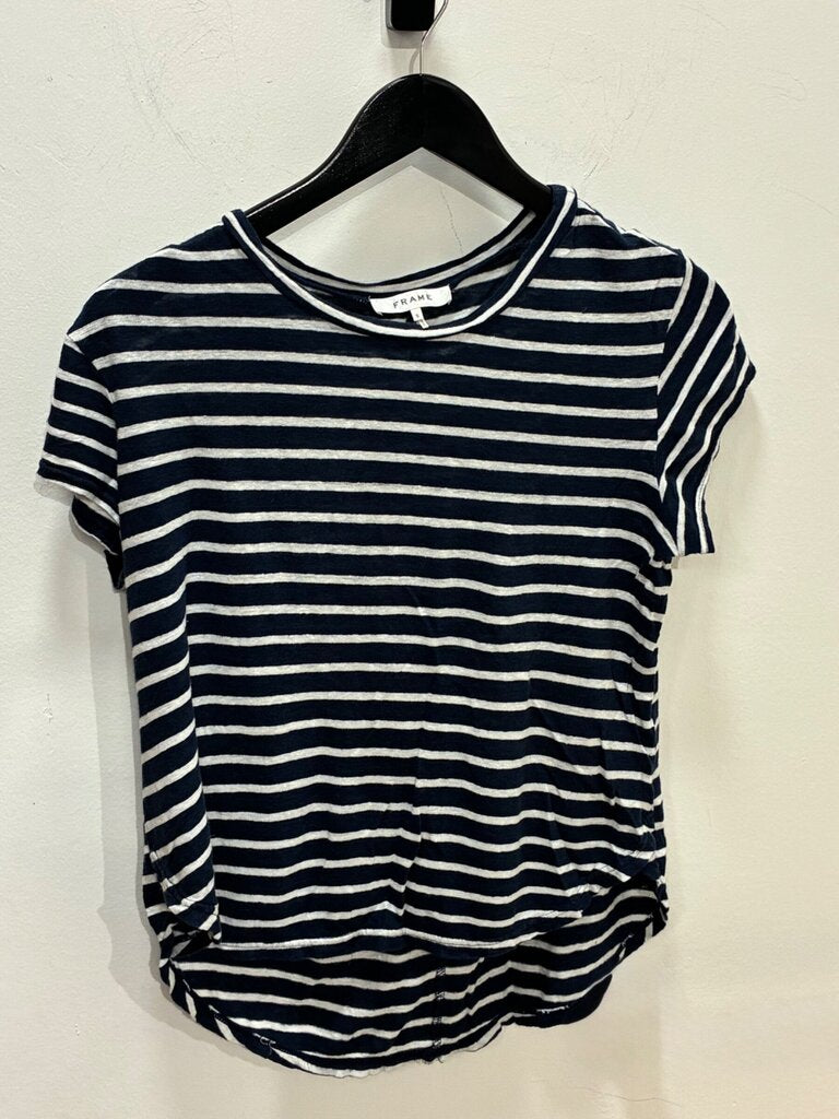 Frame Striped Short Sleeve Tee sz S