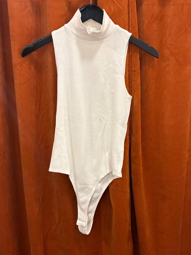 RE/DONE x Hanes Ribbed Mock Neck Bodysuit sz S