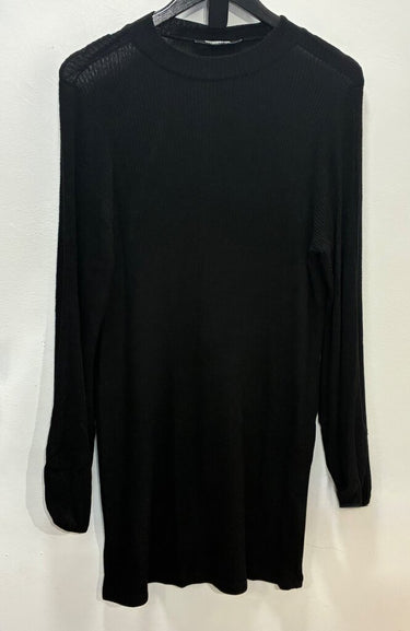 Reformation Black Ribbed Long Sleeve Mini Dress sz S