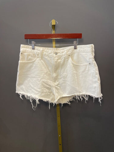 Madewell White Distressed Frayed Denim Shorts sz 31