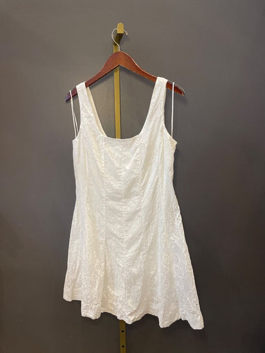 Calypso St. Barth White Eyelet Sleeveless Mini Dress sz 2