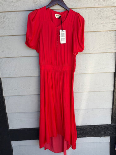 Zadig & Voltaire Red Short Sleeve High-Low Midi Dress