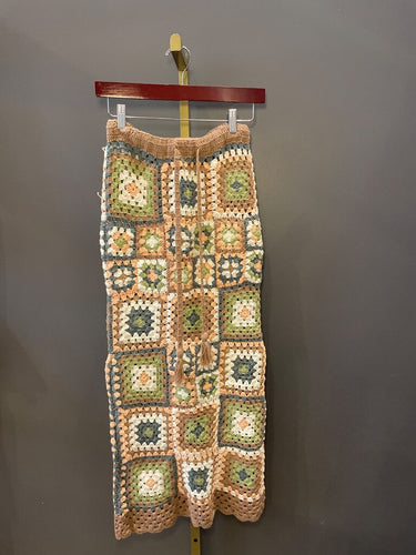 Flook x Free People Crochet Granny Square Maxi Skirt sz XS