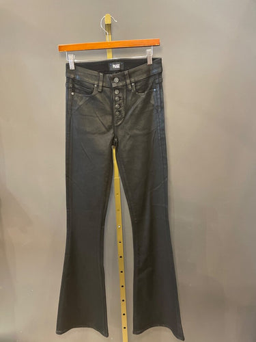 Paige Coated High-Rise Button-Fly Flare Jeans sz 24