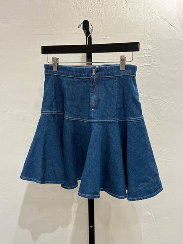 7 For All Mankind Flared Denim Mini Skirt sz 26