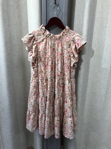 Entro Floral Ruffle Tiered Mini Dress sz M
