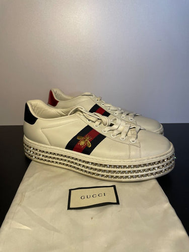 Gucci Ace Crystal Platform Sneakers sz 38