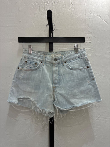 GRLFRND Distressed Light Wash Denim Shorts sz 24