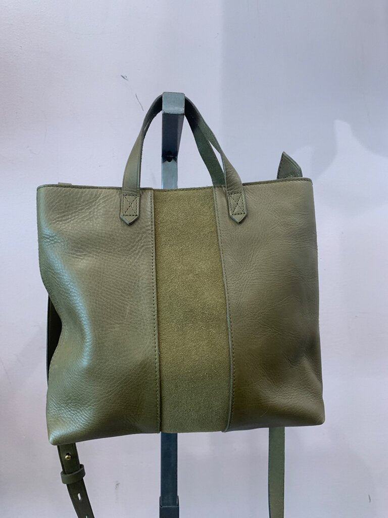 Madewell Olive Green Leather & Suede Medium Transport Tote