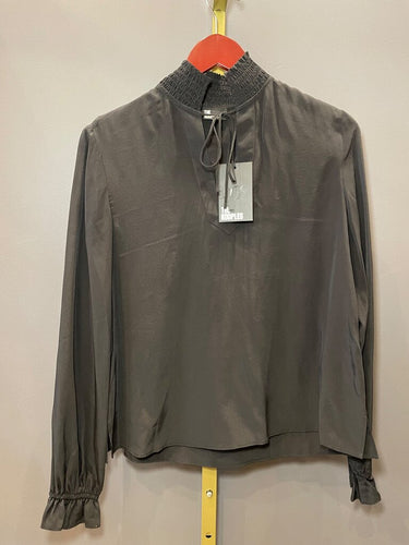 The Kooples Smocked High Neck Long Sleeve Top sz 0